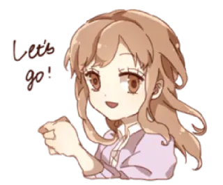 😀 a3327a50 Let's go! 애니메이션, 소녀, 가자, 쾌활한, 만화, 동기 부여 telegram sticker