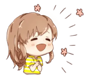 ☺️ a97c9f81 애니메이션 소녀, 귀여운, 행복한, 치비, 꽃 telegram sticker