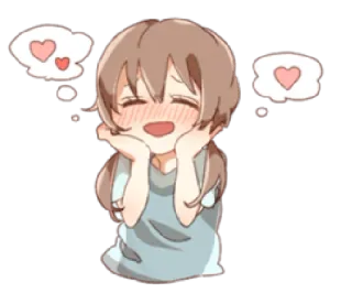 ❤ aa2d760a 애니메이션, 여자, 사랑, 하트, 귀여운, 만화, 카와이 telegram sticker