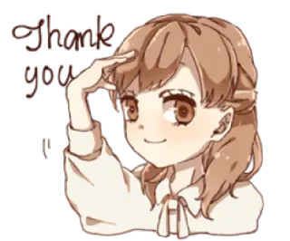 ☺️ af67864c Thank you!! 감사합니다, 애니메이션, 소녀, 귀여운, 감사, 고마움, 친절한 telegram sticker