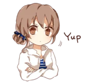 😶 c36c2d23 Yup 애니메이션, 귀여운, 만화, 여자, 네 telegram sticker