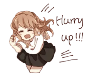 😫 cbf43081 Hurry up!!! 애니메이션, 치비, 서두름, 귀여운, 소녀, 서두르는 telegram sticker