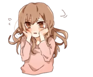 ☺️ e9e3f3cf 애니메이션, 소녀, 귀여운, 만화, 볼빨개짐 telegram sticker