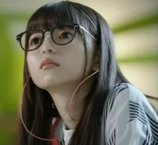 🤓 7a2fe57a 女人, 眼镜, 肖像, 人, 女孩, 亚洲人, 耳环 telegram sticker