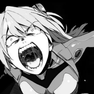 😩 89792b32 Asuka Langley Soryu Neon Genesis Evangelion Anime, Manga, Ragazza, Espressione, Asuka, Evangelion, Personaggio, Urlando telegram sticker