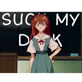 😏 fb79f457 Asuka Langley Neon Genesis Evangelion SUCK MY DICK Anime, Asuka Langley, Evangelion, Offensivo telegram sticker
