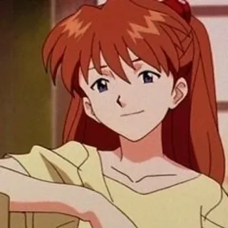🌟 6c06b945 Asuka Langley Soryu Evangelion アニメ, ポートレート, 赤髪, キャラクター, エヴァンゲリオン telegram sticker