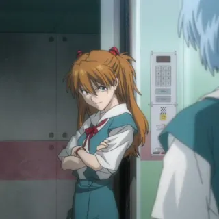 🍣 75610488 Asuka Neon Genesis Evangelion Anime, Personnage, Science-fiction, Animation japonaise, Adolescent, Sérieux telegram sticker