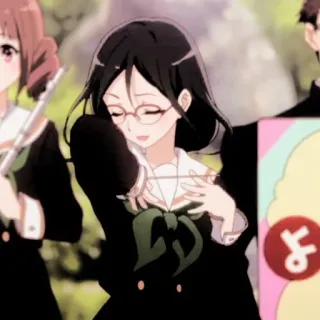 🍭 b4eef525 よ อนิเมะ, ผู้หญิง, ตัวละคร, แว่นตา, เครื่องแบบ telegram sticker