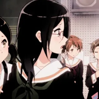 🍭 d3d2fdec อนิเมะ, ชุดนักเรียน, ตัวละคร, แว่นตา telegram sticker