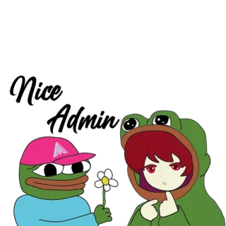 🌼 3ab1b43b Pepe the Frog Nice Admin frog, anime, cute, wholesome, admin telegram sticker