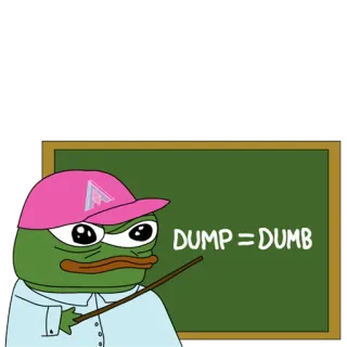 🌚 4d356168 Pepe the Frog DUMP = DUMB pepe, meme, dumb, frog, dump, internet meme, cartoon character telegram sticker
