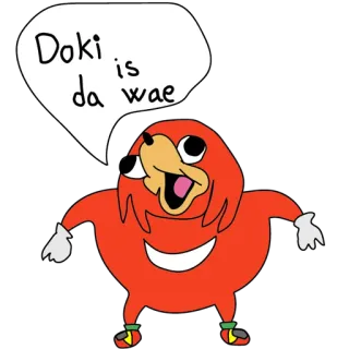 ✈ b95086b8 Doki is da wae Ugandan Knuckles, meme, internet meme, doki, funny, joke telegram sticker