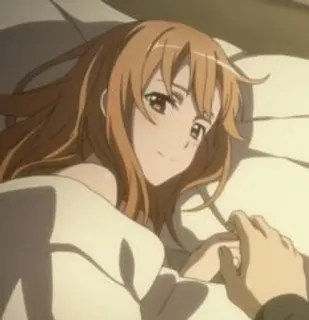 🍂 3b9d7052 Asuna Yuuki Sword Art Online anime, nhân vật, cô gái, nằm, Asuna, Sword Art Online, Yuuki telegram sticker