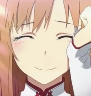 🍂 742ab3aa Asuna Yuuki Sword Art Online anime, gái, cười, dễ thương telegram sticker