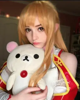 🥰 5f2879b6 Asuna Sword Art Online อนิเมะ, คอสเพลย์, อาสึนะ, Sword Art Online, คาวาอิ telegram sticker