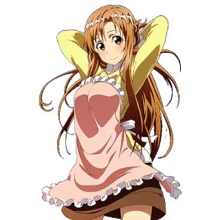 🥖 2d6f39ec Asuna Yuuki Sword Art Online Anime, Manga, Tạp dề, Cô gái, Nụ cười, Nhân vật telegram sticker