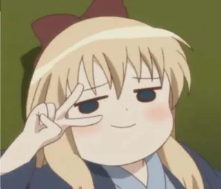 ✌ 060ecdd9 アニメの女の子, 漫画, ピースサイン, 金髪, 可愛い telegram sticker