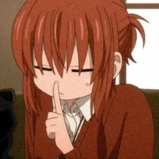 🤫 10c70659 アニメ, キャラクター, 女の子, しー, 静かに, 指を口に telegram sticker