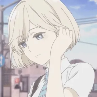 😒 19690777 アニメ, 女の子, 制服, かわいい, ポートレート telegram sticker