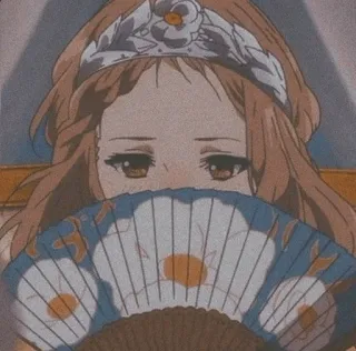 😶 5cde0ac6 アニメガール, ファン, 王冠, 花, かわいい, アニメ, キャラクター, イラスト telegram sticker