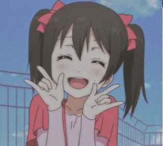 🤟 8150cdeb アニメガール, 漫画, 笑顔, 幸せ, かわいい telegram sticker