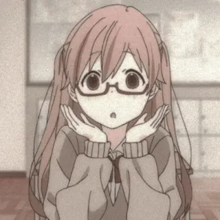 😘 91bf4636 アニメガール, カートゥーン, かわいい, メガネ, イラスト telegram sticker