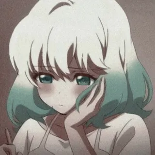 😕 9a37b7af アニメ 女の子, 悲しい, イラスト, デジタルアート, イラストレーション telegram sticker