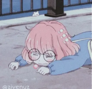 😭 bc46ee50 アニメガール, 悲しい, エモい, 泣く, ピンク髪, 可愛い, カートゥーン telegram sticker