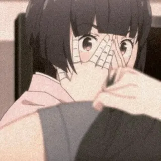 🤭 ca935bb5 アニメ, 女の子, 包帯, 怪我, 可愛い, 漫画 telegram sticker