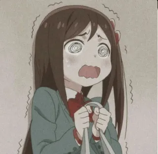 😱 ff151eb7 アニメガール, 怖い, 不安, 制服, 漫画, 心配, 可愛い telegram sticker