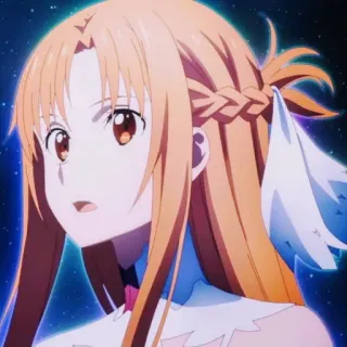 😧 002c8a69 Asuna Yuuki Sword Art Online anime, female, character, portrait, sword art online, asuna, yuuki whatsapp sticker