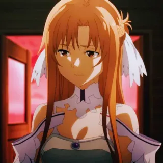 😔 6efc40c3 Asuna Sword Art Online anime, sword art online, asuna, character, video game whatsapp sticker