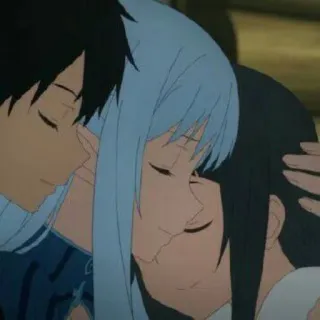 ❄️ 09f7cccf anime, romance, illustration, kissing, love, friendship whatsapp sticker