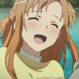 🌙 1babf0f2 Asuna Yuuki Sword Art Online anime, girl, smiling, character, cartoon whatsapp sticker