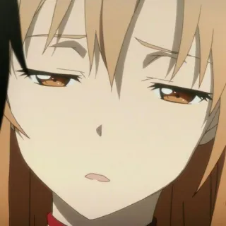 ⚡️ 27fb91d4 Asuna Yuuki Sword Art Online anime, manga, Sword Art Online, Asuna, face, expression whatsapp sticker