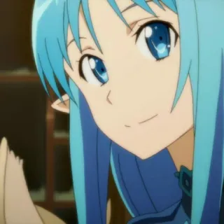 ☁️ 7e3b47d7 Asuna Sword Art Online anime, blue hair, elf, character, sword art online, asuna whatsapp sticker