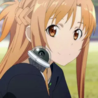 🍂 a56d3e7f Asuna Yuuki Sword Art Online anime, girl, orange hair, cute, character whatsapp sticker