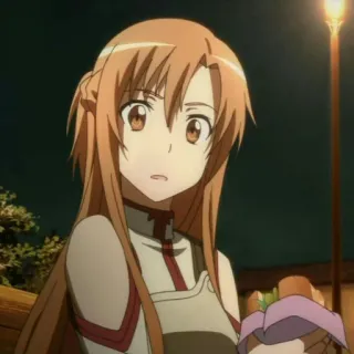 🍜 bf870eb2 Asuna Sword Art Online anime, cartoon, female, girl, sword art online, asuna whatsapp sticker
