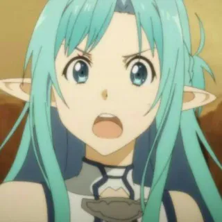 🐚 e799469e Asuna Yuuki Sword Art Online anime, character, girl, elf, sword art online, asuna whatsapp sticker