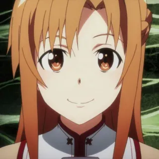 🌼 fe1af17e Asuna Yuuki Sword Art Online anime, female, character, portrait, smiling, Asuna, Sword Art Online whatsapp sticker