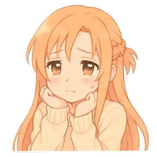 😔 1e7a3ed2 Asuna Yuuki Sword Art Online Anime, Triste, Lindo, Chica, Sword Art Online, Asuna, Manga telegram sticker