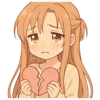 😭 4a8b0cc6 chica anime, llorando, corazón roto, triste, emocional, dibujo animado, sticker telegram sticker
