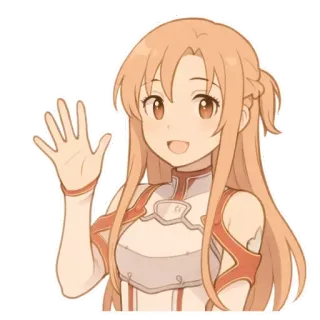 ✋ 4ddad9c3 Asuna Yuuki Sword Art Online Anime, Chica, Personaje, Asuna, Sword Art Online, Ola, Amigable telegram sticker