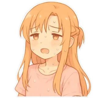 🥵 dc1a4d4f Anime, chica, sudando, preocupada, sticker, linda, dibujo animado, avergonzada telegram sticker