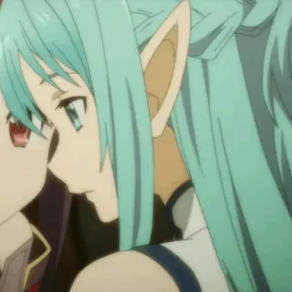 ❄️ 0d4f796f Leafa Sword Art Online anime, elf, fantasy, cartoon, digital art, anime girl telegram sticker