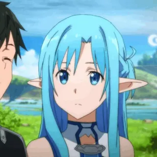 ❄️ 25ba8c00 Asuna Sword Art Online anime, sword art online, asuna, elf, kawaii, cute telegram sticker