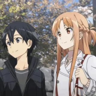 🧡 8aab29d9 Kirito Sword Art Online anime, kirito, asuna, sword art online, cartoon, animation telegram sticker