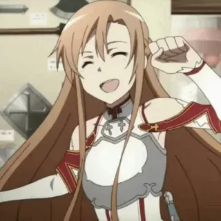 🧡 9f834e28 Asuna Yuuki Sword Art Online anime, girl, sword, armor, character telegram sticker