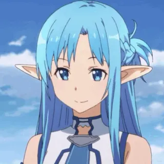 ❄️ ac8155c2 Asuna Yuuki Sword Art Online anime, sword art online, asuna, yuuki asuna, waifu, elf, character, blue hair telegram sticker